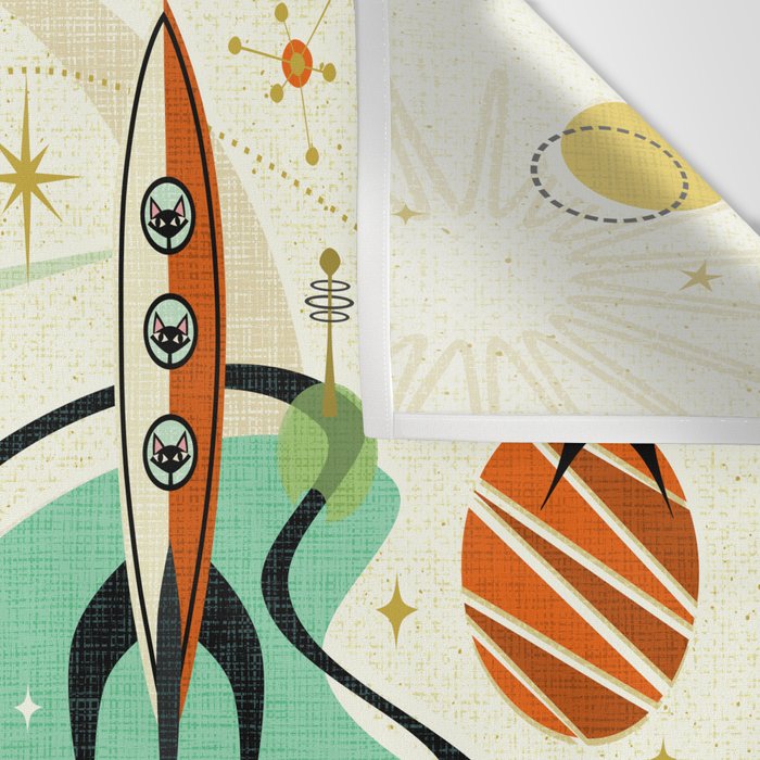 Atomic Space Cats studioxtine Wall Tapestry Gallery Image 3