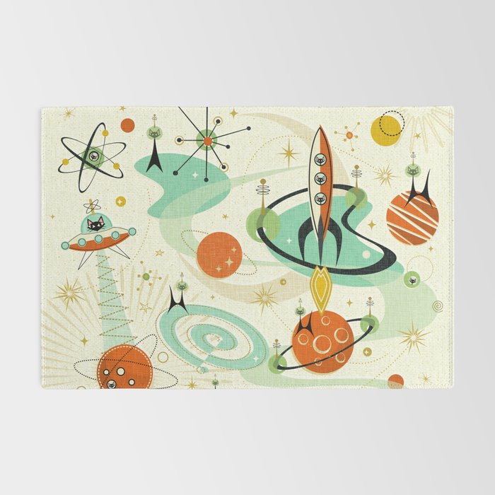Atomic Space Cats studioxtine Rug Gallery Image 2