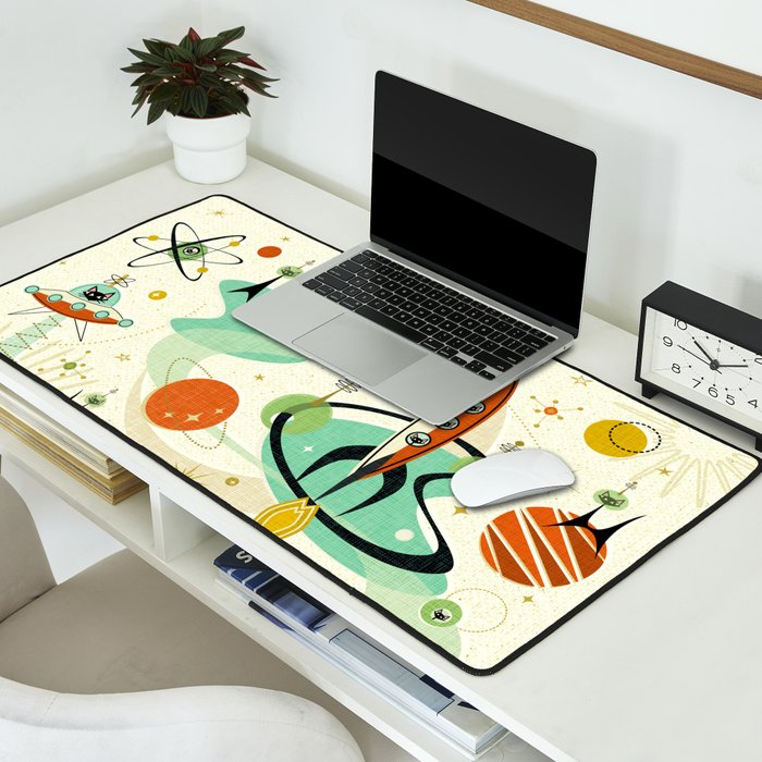 Atomic Space Cats studioxtine Desk Mat Gallery Image 2