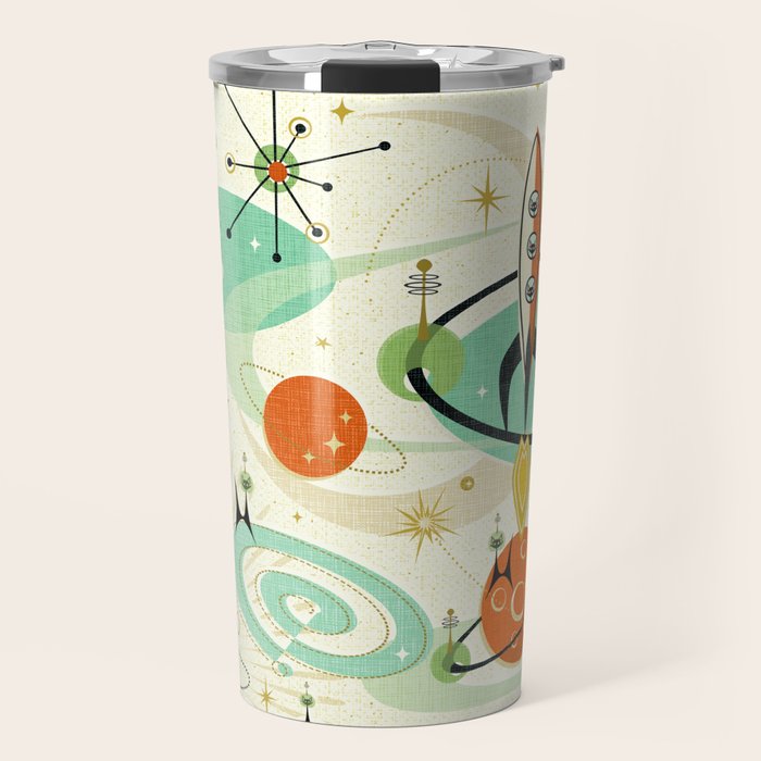 Atomic Space Cats studioxtine Travel Mug Gallery Image 1