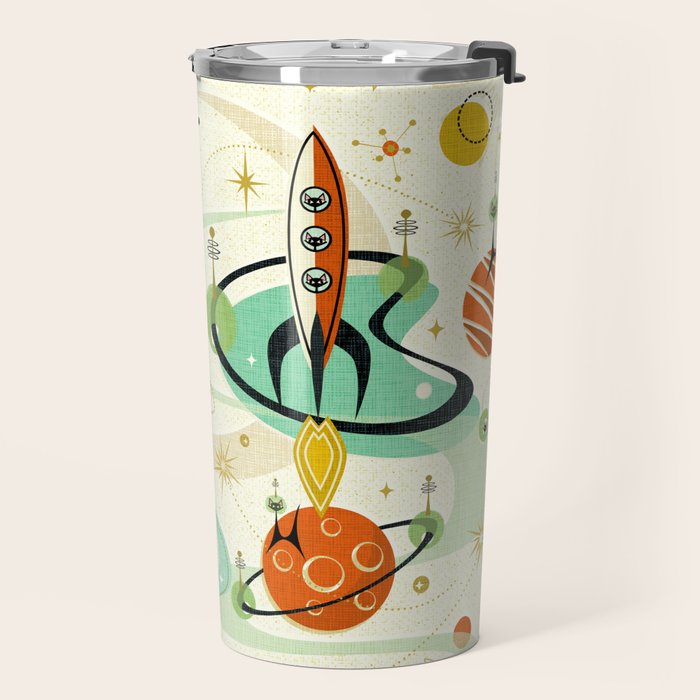 Atomic Space Cats studioxtine Travel Mug Gallery Image 2