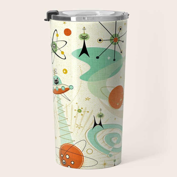 Atomic Space Cats studioxtine Travel Mug Gallery Image 3