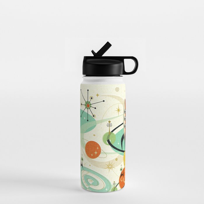 Atomic Space Cats studioxtine Water Bottle Gallery Image 1