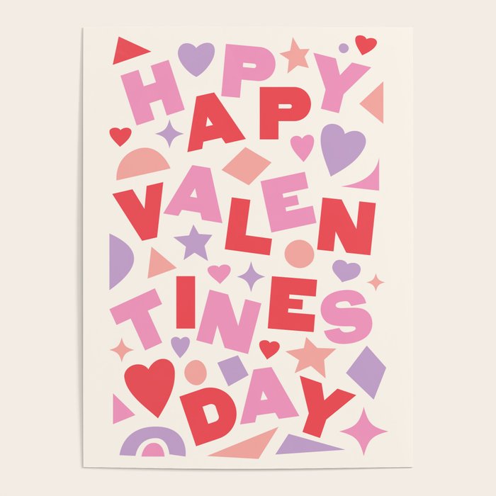 Abstract Happy Valentines Day Poster Gallery Image 4