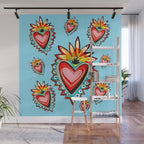 Hearts in Blue  Wall Mural Gallery Image 1