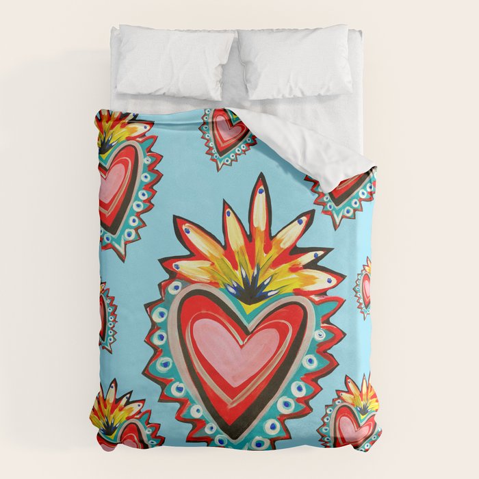 Hearts in Blue  Duvet Cover Gallery Image 6