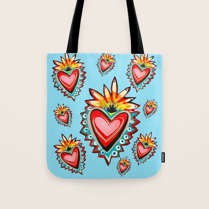 Hearts in Blue  Tote Bag Gallery Image 1