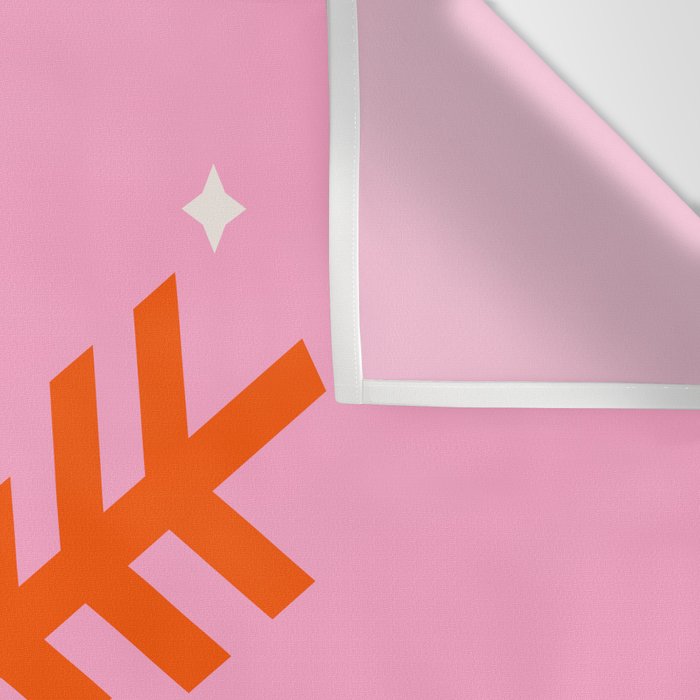 Christmas Print Snowflake Pink And Orange Holiday Decorations Festive Modern Decor Wall Tapestry Gallery Image 3