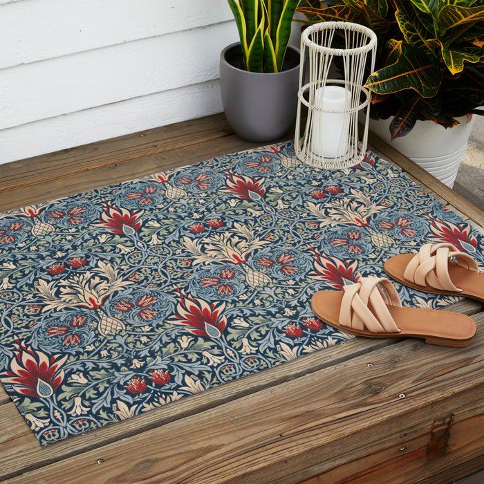 Snakeshead William Morris Textile Pattern Outdoor Rug Gallery Image 2