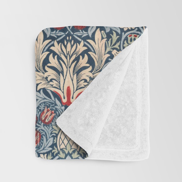 Snakeshead William Morris Textile Pattern Throw Blanket Gallery Image 3