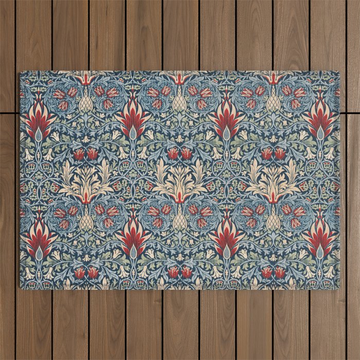 Snakeshead William Morris Textile Pattern Outdoor Rug Gallery Image 1
