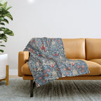 Snakeshead William Morris Textile Pattern Throw Blanket Gallery Image 1