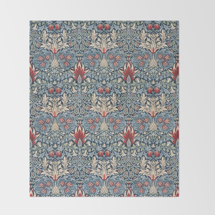 Snakeshead William Morris Textile Pattern Throw Blanket Gallery Image 2