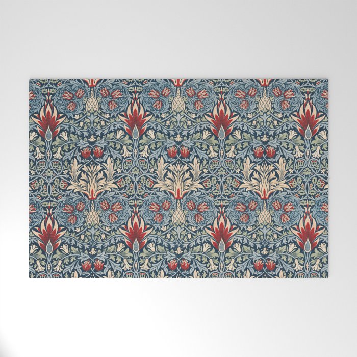 Snakeshead William Morris Textile Pattern Welcome Mat Gallery Image 1