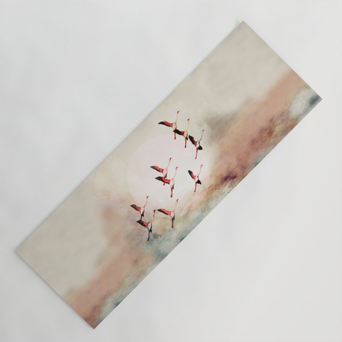 Flock of Flamingos Yoga Mat Gallery Image 1