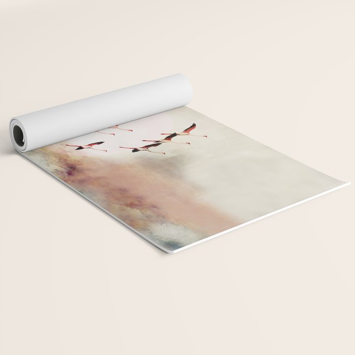 Flock of Flamingos Yoga Mat Gallery Image 2