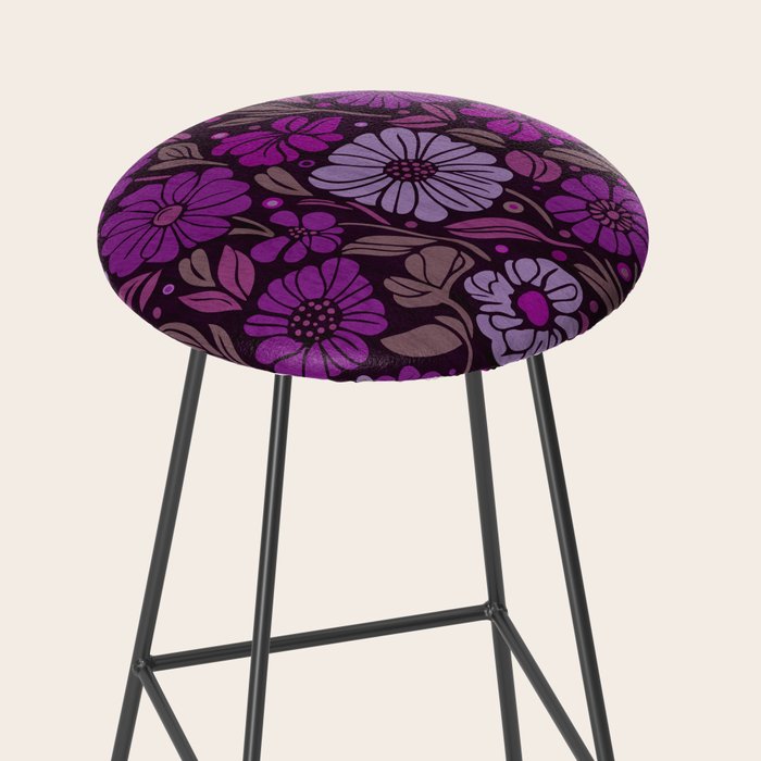 Eternal Summer Block Print Countryside Vibes Flower Garden Fuchsia Stool Gallery Image 2