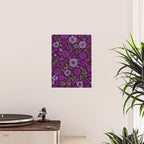 Eternal Summer Block Print Countryside Vibes Flower Garden Fuchsia Poster Gallery Image 2