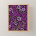 Eternal Summer Block Print Countryside Vibes Flower Garden Fuchsia Mini Art Print Gallery Image 1