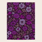 Eternal Summer Block Print Countryside Vibes Flower Garden Fuchsia Poster Gallery Image 4