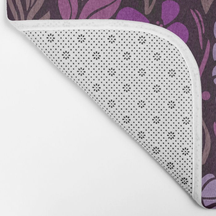 Eternal Summer Block Print Countryside Vibes Flower Garden Fuchsia Bath Mat Gallery Image 2