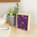 Eternal Summer Block Print Countryside Vibes Flower Garden Fuchsia Mini Art Print Gallery Image 2