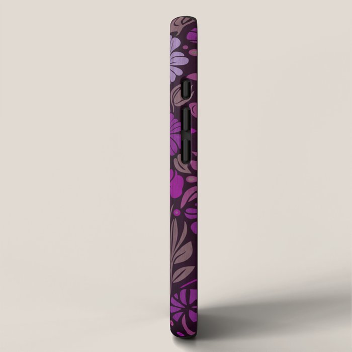 Eternal Summer Block Print Countryside Vibes Flower Garden Fuchsia iPhone Case Gallery Image 2
