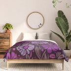 Eternal Summer Block Print Countryside Vibes Flower Garden Fuchsia Comforter Gallery Image 3