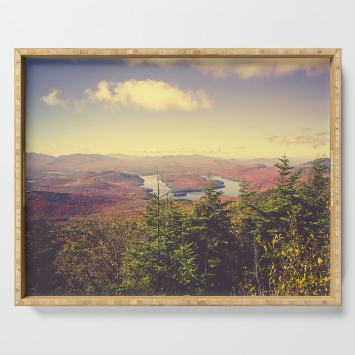 Autumn in the Adirondack Mountains landscape travel photography Serving Tray Gallery Image 1