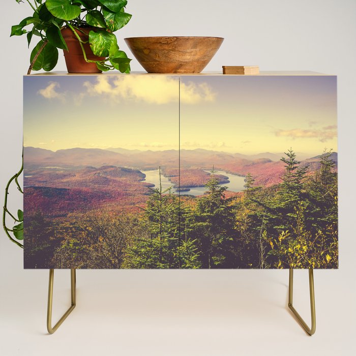 Autumn in the Adirondack Mountains landscape travel photography Credenza Gallery Image 1