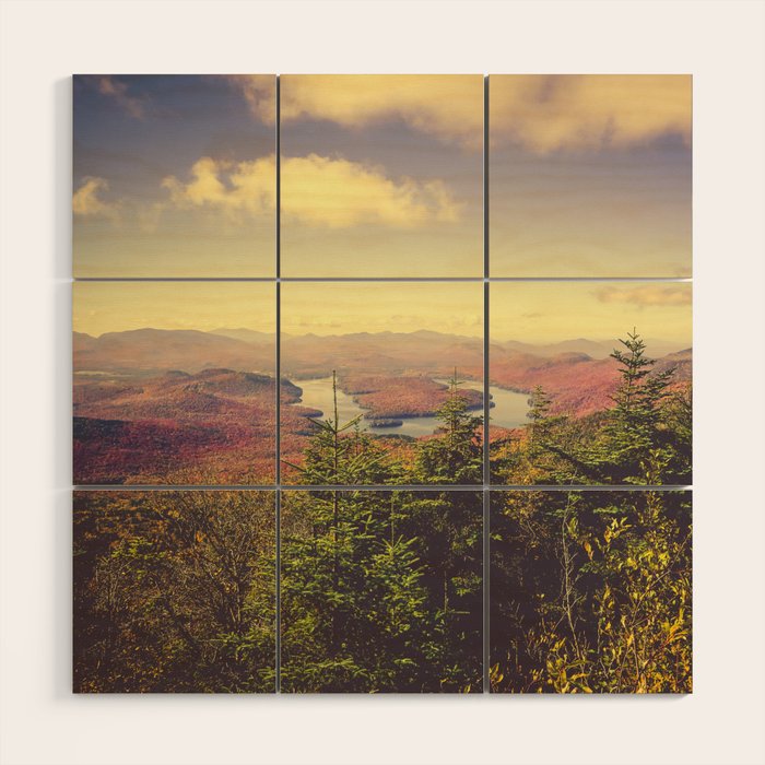 Autumn in the Adirondack Mountains landscape travel photography Wood Wall Art Gallery Image 1