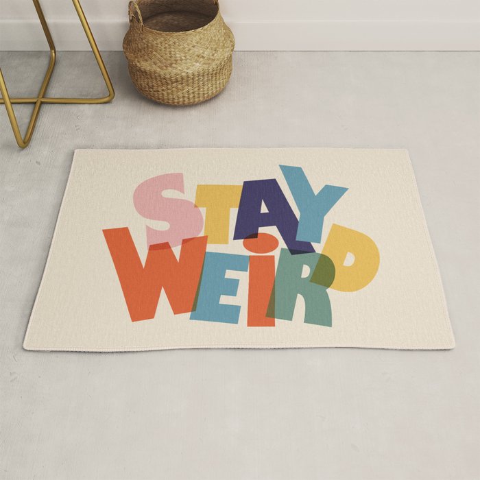 STAY WEIRD - colorful typography Rug Gallery Image 1