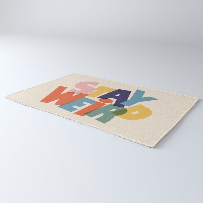 STAY WEIRD - colorful typography Rug Gallery Image 3