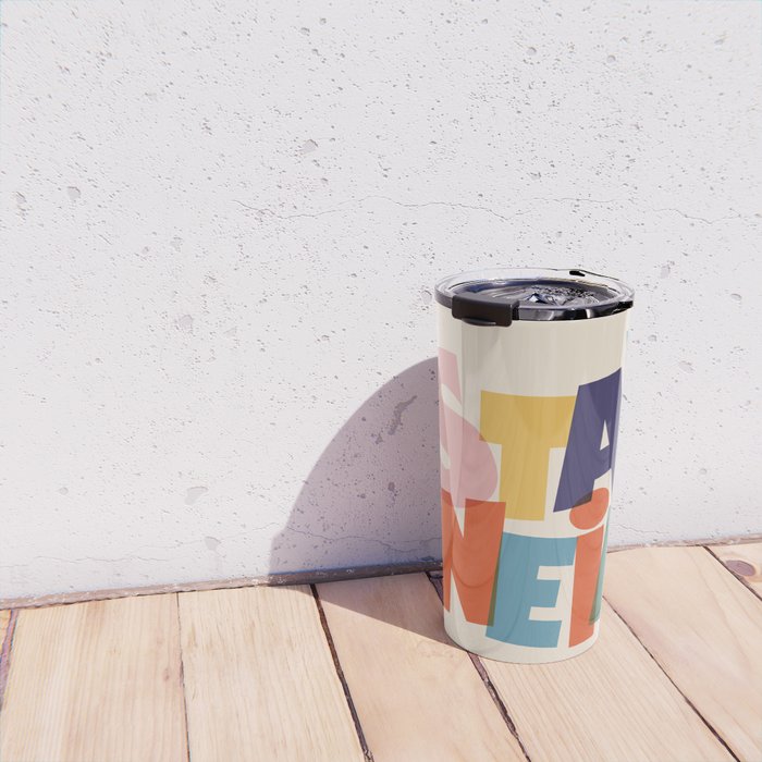 STAY WEIRD - colorful typography Travel Mug Gallery Image 4