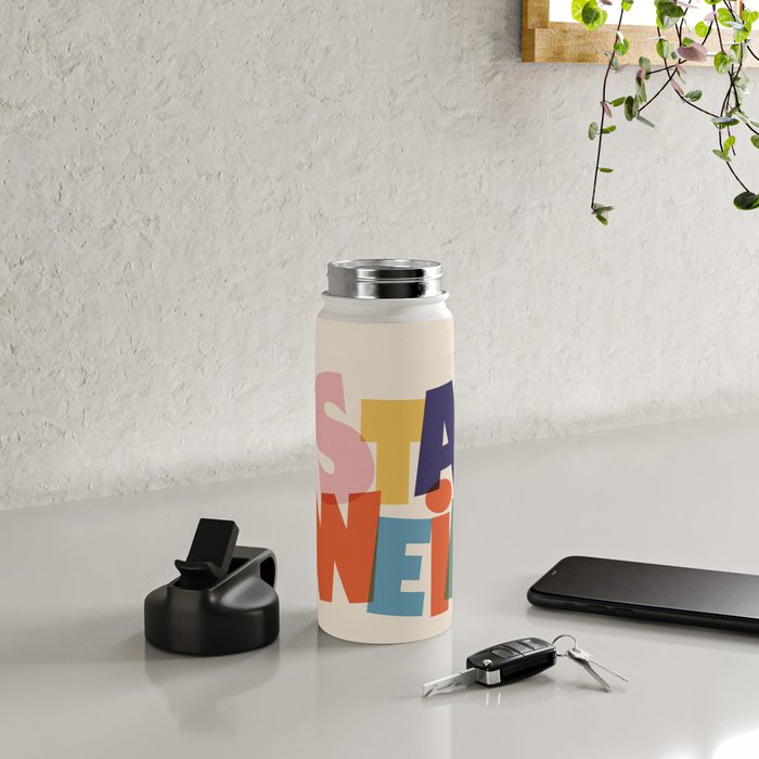 STAY WEIRD - colorful typography Water Bottle Gallery Image 4