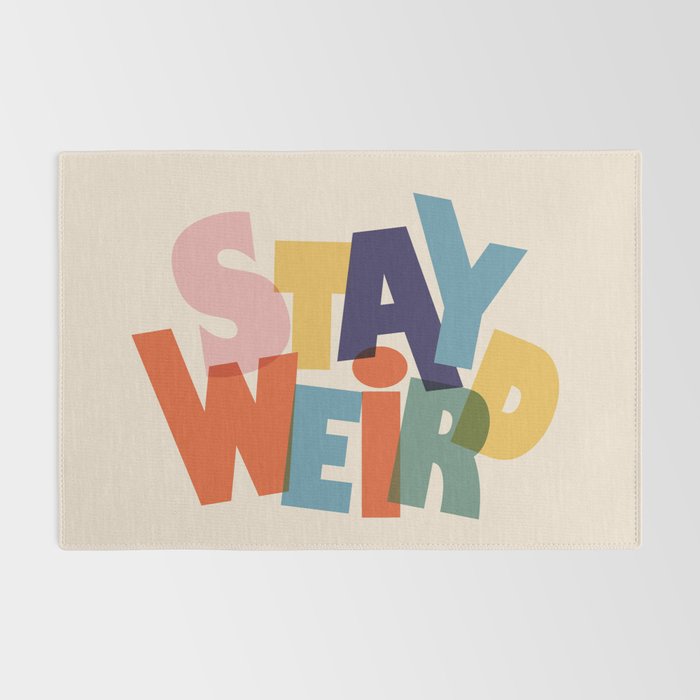 STAY WEIRD - colorful typography Rug Gallery Image 2
