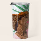 Sunshine in My Soul | Black Woman Tropical Travel | Modern Boho Palm Summer Vacation Fashion Travel Mug Gallery Image 3