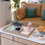 Sunshine in My Soul | Black Woman Tropical Travel | Modern Boho Palm Summer Vacation Fashion Serving Tray Gallery Image 2