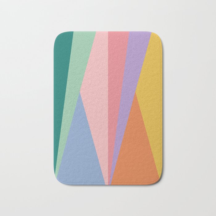 Geometric Triangles I Bright Pastel Bath Mat Gallery Image 1