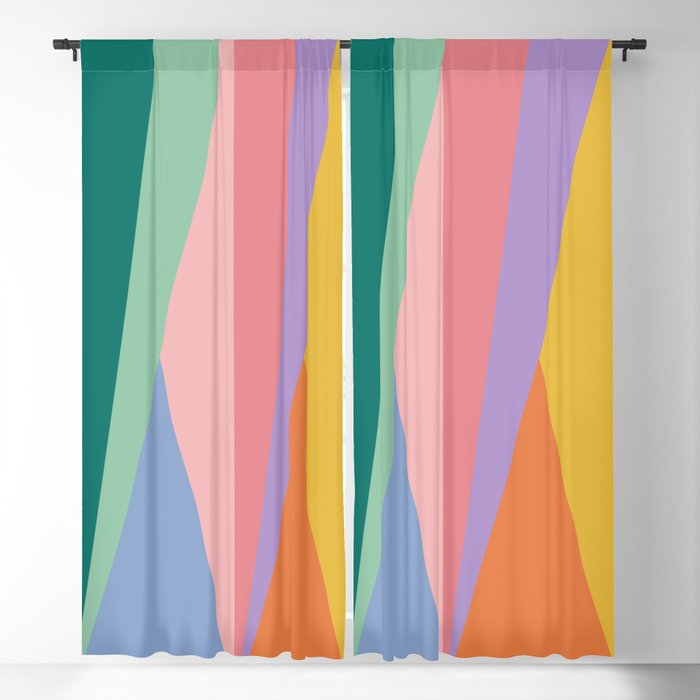 Geometric Triangles I Bright Pastel Window Curtain Gallery Image 5