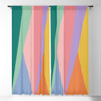 Geometric Triangles I Bright Pastel Window Curtain Gallery Image 5
