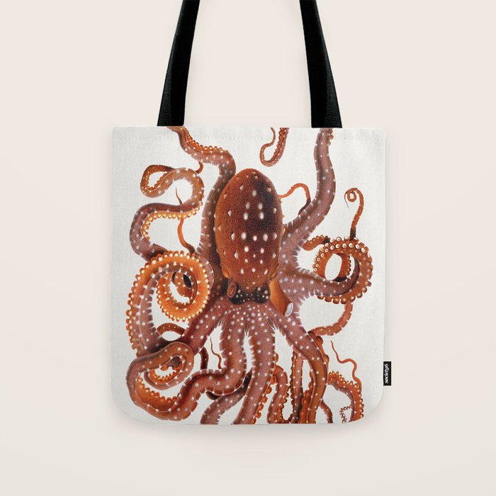 White Spotted Octopus Tote Bag Gallery Image 1