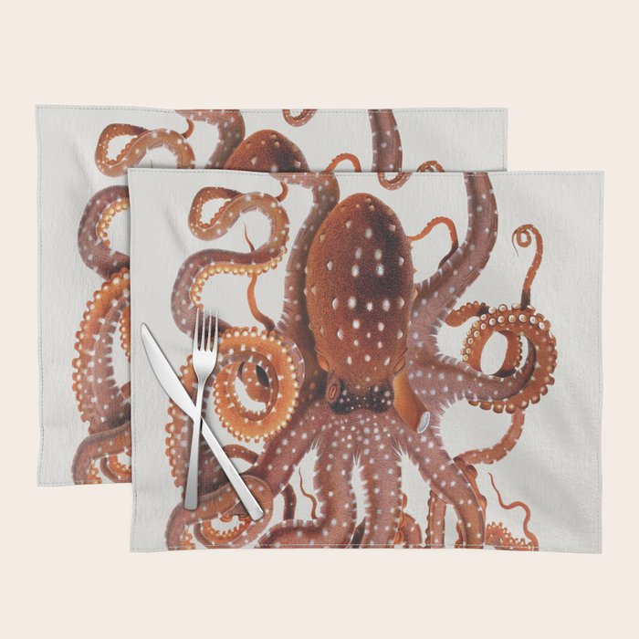White Spotted Octopus Placemat Gallery Image 1
