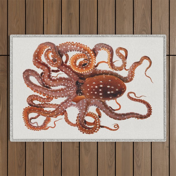 White Spotted Octopus Outdoor Rug Gallery Image 1
