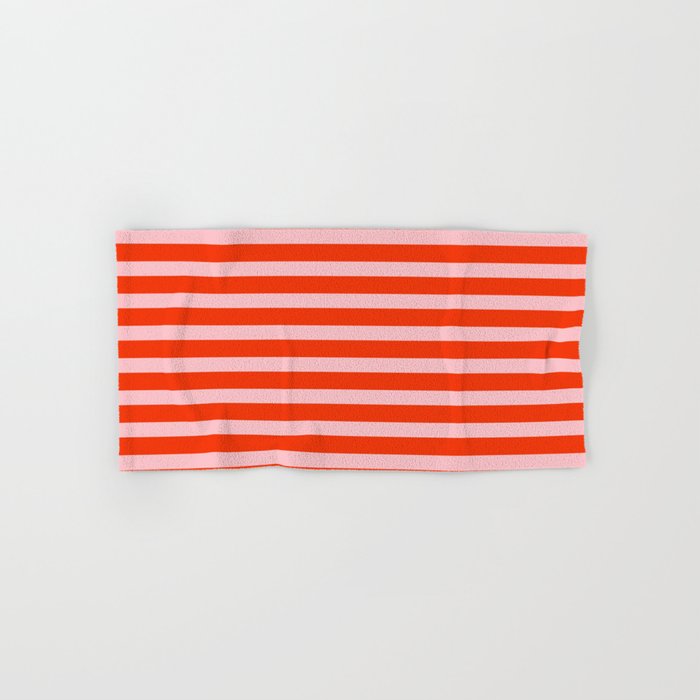 Bold Bright Basic Stripes in Pink and Red Orange Bath Towel Gallery Image 1