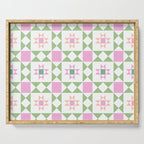 Pastel Star Quilt Pattern Serving Tray Gallery Image 1