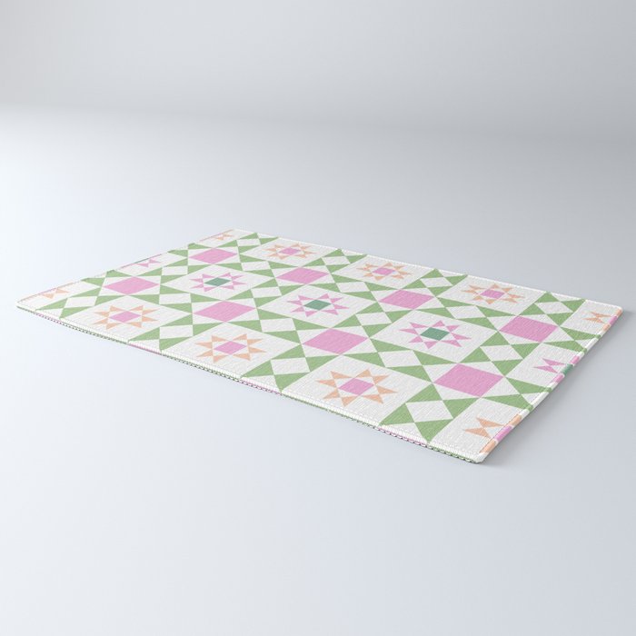 Pastel Star Quilt Pattern Rug Gallery Image 3