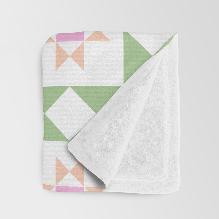 Pastel Star Quilt Pattern Throw Blanket Gallery Image 3