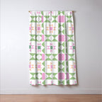Pastel Star Quilt Pattern Window Curtain Gallery Image 3