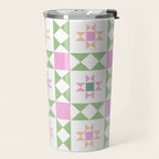 Pastel Star Quilt Pattern Travel Mug Gallery Image 2